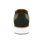 Megaball// Tuxedo Canvas & Leather Slip-on Shoes // Green (US: 13)