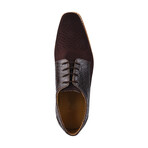 Gutta  // Mens Leather And Textile Lizard Print Casual Dress Shoes // Brown (US: 9.5)