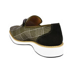 Megaball// Tuxedo Canvas & Leather Slip-on Shoes // Green (US: 9.5)