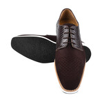 Gutta  // Mens Leather And Textile Lizard Print Casual Dress Shoes // Brown (US: 10.5)