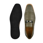 Megaball// Tuxedo Canvas & Leather Slip-on Shoes // Green (US: 11)