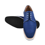 Gutta  // Mens Leather And Textile Lizard Print Casual Dress Shoes // Royal (US: 10)