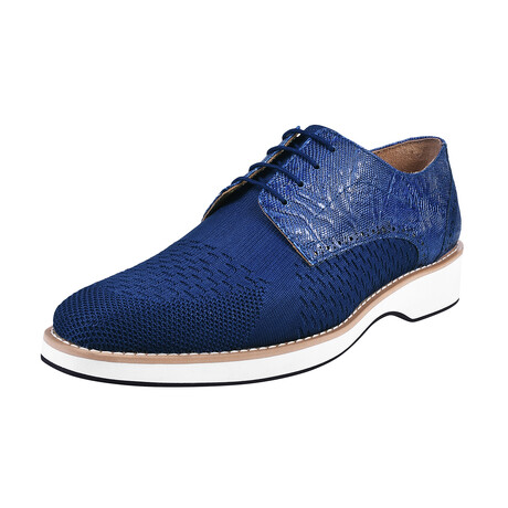 Gutta // Leather & Textile Lizard Print Sneakers // Royal Blue (US: 9.5)