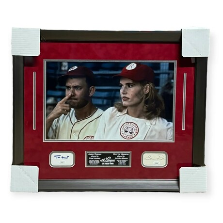 Tom Hanks & Geena Davis // A League Of Their Own // Autographed Cuts + Framed