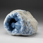 Blue Celestite Cluster Geode From Madagascar