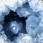 Blue Celestite Cluster Geode From Madagascar