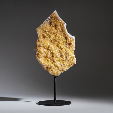 Citrine Quartz Crystal Cluster on Metal Stand (17", 6.2 lbs)