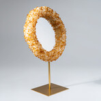 Genuine Citrine Crystal Cluster Mirror on Stand