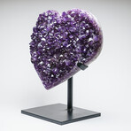 Genuine Amethyst Crystal Cluster Heart on Stand from Brazil