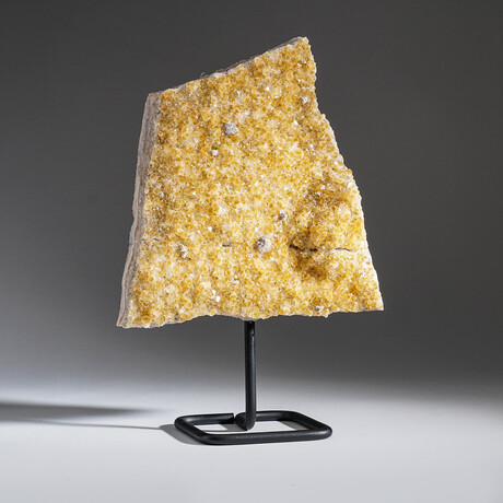 Citrine Quartz Crystal Cluster on Metal Stand (12", 5.7 lbs)