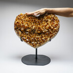 Genuine Citrine Cluster Heart on Stand from Brazil