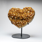 Genuine Citrine Cluster Heart on Stand from Brazil