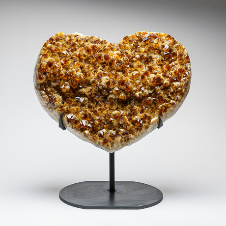 Genuine Citrine Cluster Heart on Stand from Brazil