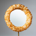 Genuine Citrine Crystal Cluster Mirror on Stand