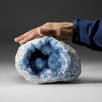 Blue Celestite Cluster Geode From Madagascar