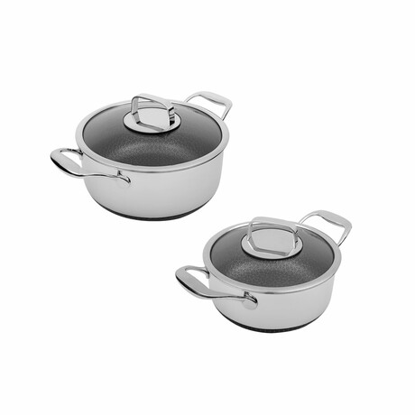 DiamondClad by Livwell 4pc Hybrid Nonstick Stainless Steel Pot Set