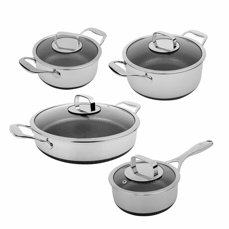 DiamondClad by Livwell 8pc Hybrid Nonstick Stainless Steel Cookware Set