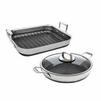 DiamondClad by Livwell 4pc Hybrid Nonstick Stainless Steel Roasting Set