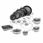 DiamondClad by Livwell 19pc Hybrid Nonstick Stainless Steel Cookware Set