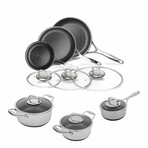 DiamondClad by Livwell 12pc Hybrid Nonstick Stainless Steel Cookware Set