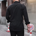 Flam Linen Single Pocket Shirt // Black (XL)