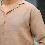 Oversize Muslin Fabric Shirt // Beige (XL)