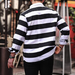 Striped Muslin Washed Shirt // Black (M)