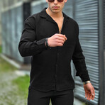 Oversize Muslin Fabric Shirt // Black (L)