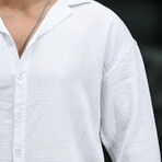 Oversize Muslin Fabric Shirt // White (M)