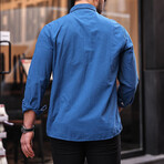 Flam Linen Single Pocket Shirt // Navy (XL)