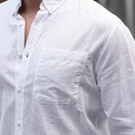 Flam Linen Single Pocket Shirt // White (L)