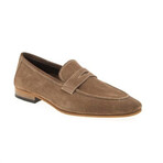 Genuine Suede Leather Penny Loafers // Beige (Euro: 45)