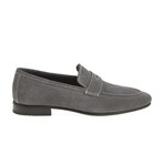 Genuine Suede Leather Penny Loafers // Gray (Euro: 44)