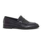 Genuine Leather Fringed Shoes // Black (Euro: 41)