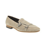 Genuine Suede Leather Double Monk Strap Detailed Shoes // Beige (Euro: 40)