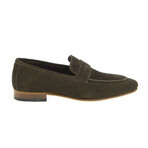 Genuine Suede Leather Penny Loafers // Green (Euro: 40)