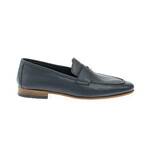 Genuine Leather Penny Loafers // Navy Blue (Euro: 45)