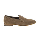 Genuine Suede Leather Penny Loafers // Beige (Euro: 42)