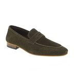 Genuine Suede Leather Penny Loafers // Green (Euro: 42)