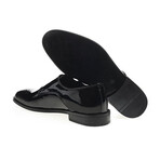 Genuine Leather Double Monk Strap Brogue Shoes // Patent Leather // Black (Euro: 45)