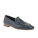 Genuine Leather Penny Loafers // Navy Blue (Euro: 42)