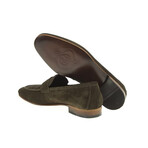 Genuine Suede Leather Penny Loafers // Green (Euro: 43)