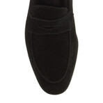 Genuine Suede Leather Penny Loafers // Black (Euro: 45)