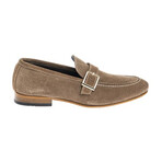 Genuine Suede Leather Single Monk Strap Shoes // Light Brown (Euro: 42)