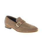 Genuine Suede Leather Single Monk Strap Shoes // Light Brown (Euro: 43)