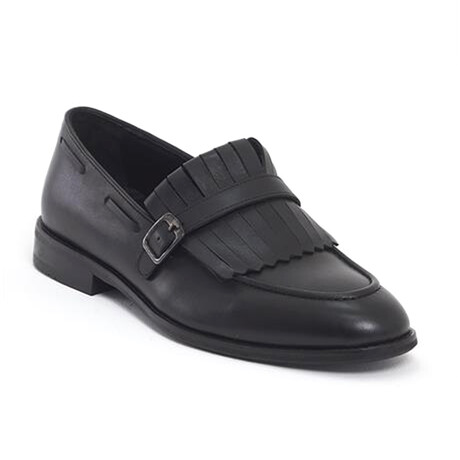 Genuine Leather Fringed Shoes // Black (Euro: 40)