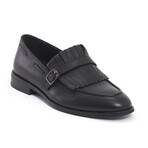 Genuine Leather Fringed Shoes // Black (Euro: 44)