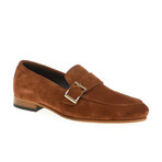 Genuine Suede Leather Single Monk Strap Shoes // Cinnamon (Euro: 42)