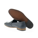 Genuine Leather Penny Loafers // Navy Blue (Euro: 40)