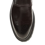 Genuine Leather Buckled Brogue Shoes // Brown (Euro: 42)